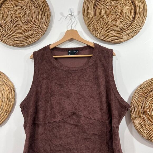 ASOS Curve Neutral Brown Terry Cloth Cropped Tank Top Crop Top Plus Size 20 - Picture 3 of 5